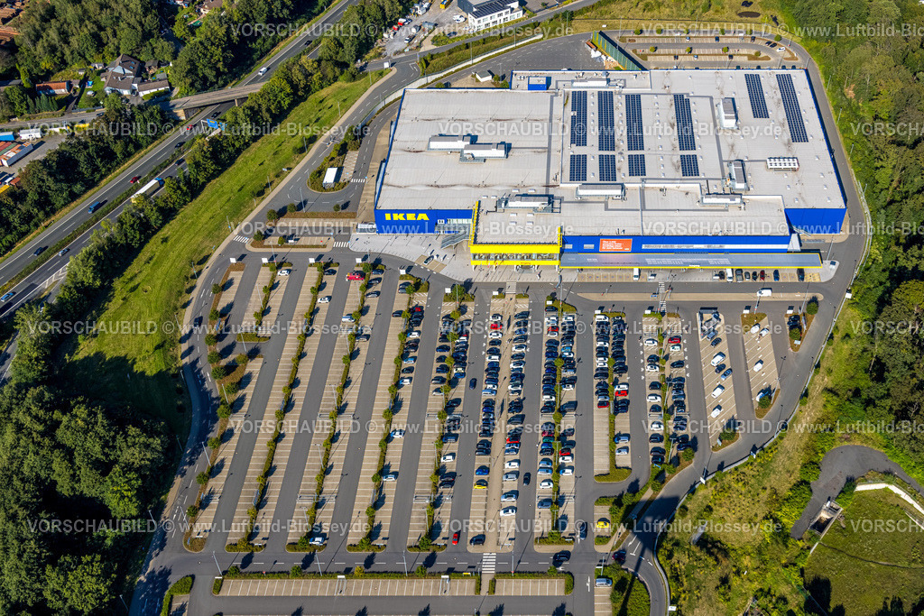 Wuppertal240811392IKEA | Luftbild, Ikea Einrichtungshaus Möbelhaus mit Parkplatz, Schmiedestraße an der Autobahn A46, Nächstebreck, Wuppertal, Bergisches Land, Nordrhein-Westfalen, Deutschland
