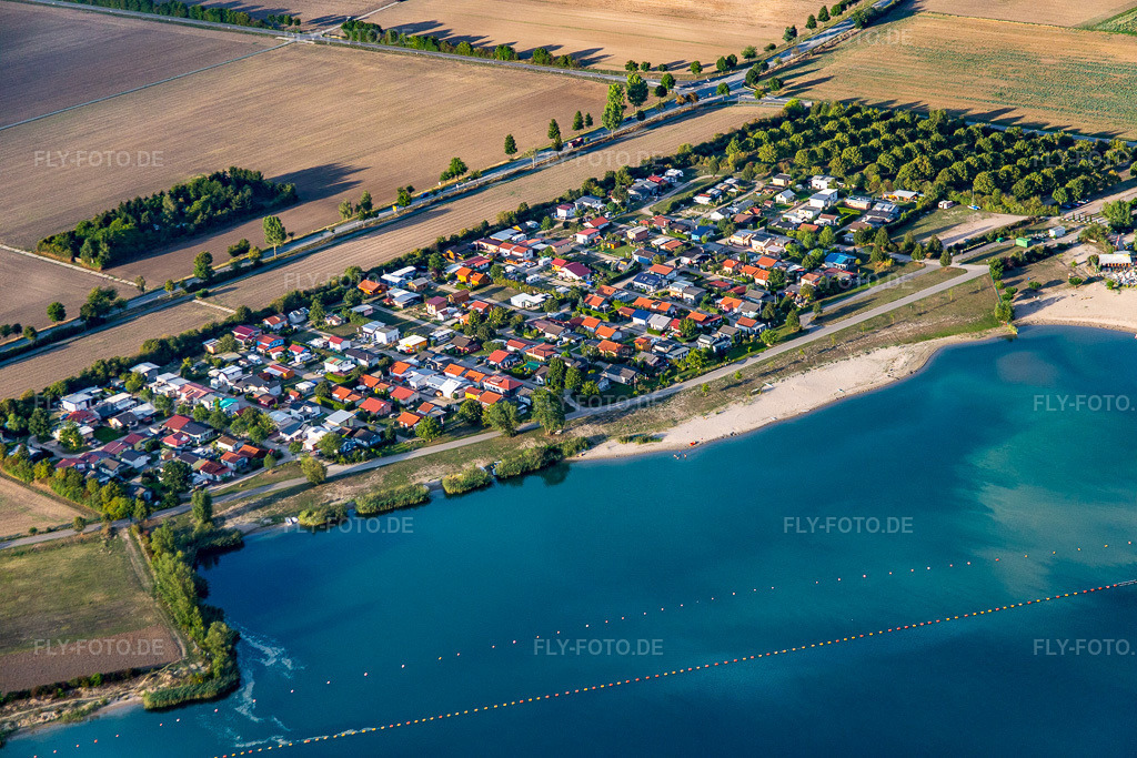 Luftbild: Surfschule Biblis am Riedsee in Biblis im Bundesland Hessen in Deutschland. Foto: IMG_084444.jpg vom 02.09.2015 durch Werner Riehm/FLY-FOTO.de