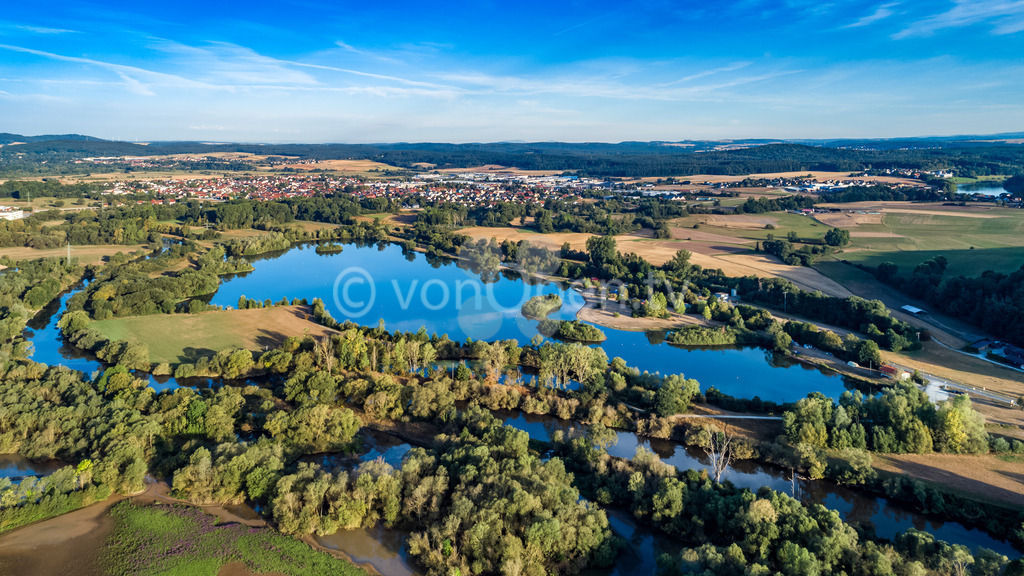 Seenlandschaft/Rudufer - Badesee bei Schwürbitz | Luftbilder, Drohnenbilder, Oberfranken, Bayern, Kronach, Lichtenfels, Kulmbach, Thüringen, Frankenwald, Thüringerwald - Realisiert mit Pictrs.com
