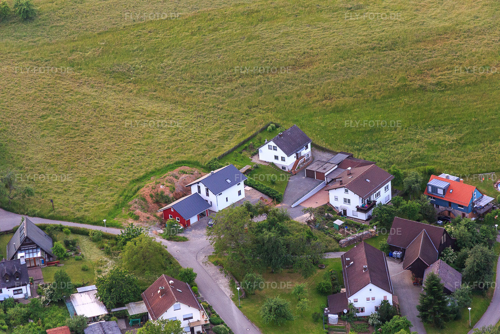 Luftbild: Brombacher Straße im Ortsteil Brombach in Eberbach im Bundesland Baden-Württemberg in Deutschland. Foto: IMG_089446.jpg vom 10.06.2016 durch Werner Riehm/FLY-FOTO.de