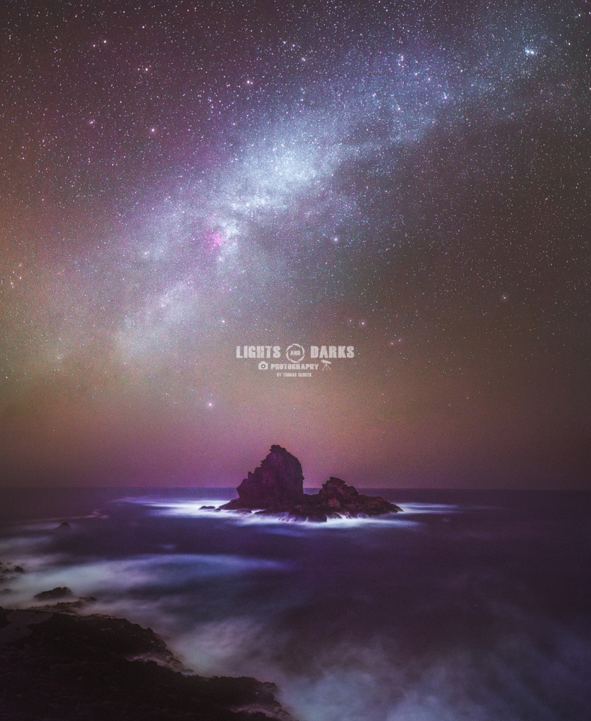 The rocks, the sea, the stars and the rest ... | Another of those places ... Sitting at the sea, listening to the waves, staring at the stars, the wind in the face, the taste of salt on the tongue, dreaming of the Universe

Shot at Santa Domingo at La Palma during heavy Calima (sandstorm) which made such a dreamy atmosphere. - Realisiert mit Pictrs.com