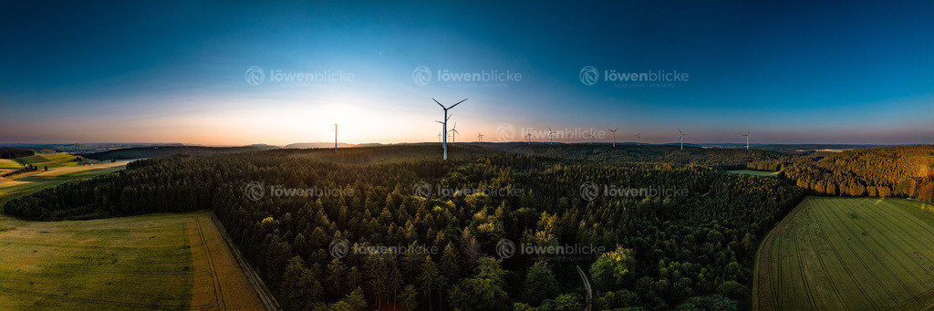 Windräder im Sonnenuntergang | löwenblicke | shop