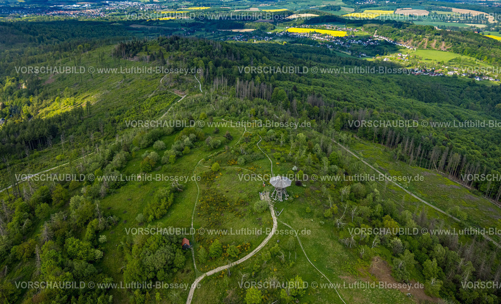Horn-BadMeinberg240505798Eggeturm | Luftbild, Eggeturm Aussichtsturm auf der Lippischen Velmerstot Kuppe, Baustelle für Renovierung, Teutoburger Wald, Veldrom, Horn-Bad Meinberg, Ostwestfalen, Nordrhein-Westfalen, Deutschland