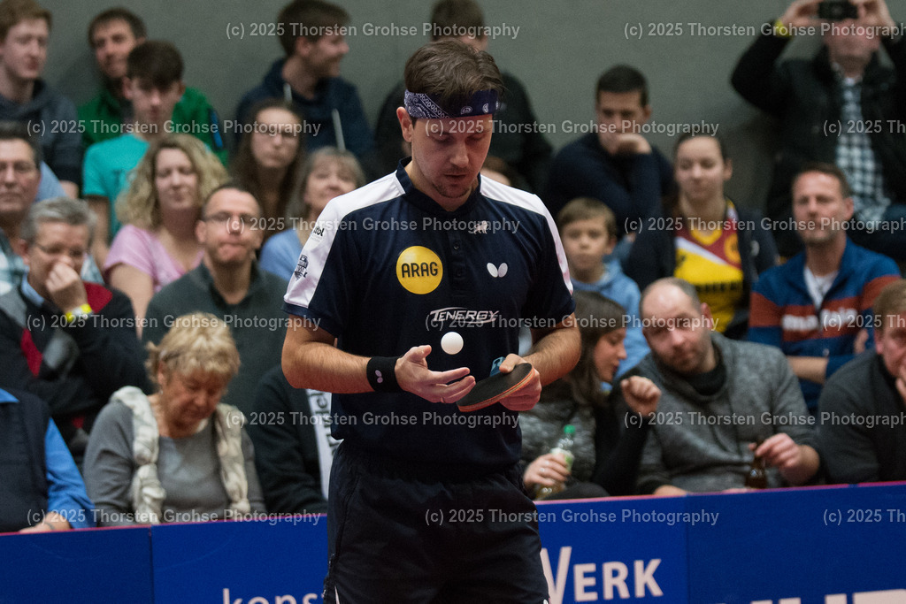 TTBL TTC Fulda-Maberzell vs. Borussia Duesseldorf | Timo BOLL (Borussia Duesseldorfl); TTBL TTC Fulda-Maberzell vs. Borussia Duesseldorf, Tischtennis-Bundesliga - 12. Spieltag am 21.01.2018 in der Hubtex Arena in Fulda, (Deutschland) - Realisiert mit Pictrs.com