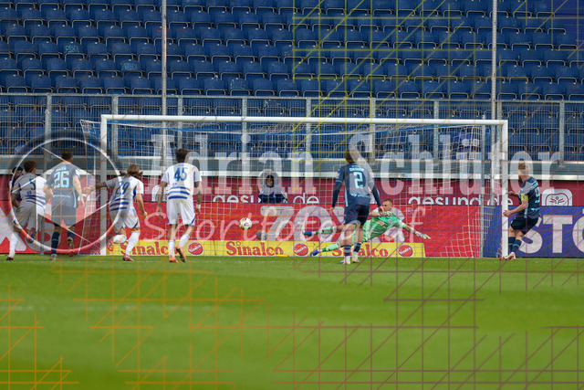 22.03.2026, GER, Fussball, Herren, 3. Liga, Saison 2025/2026, MSV Duisburg - 1860 München | Thore Jacobsen (1860 München) erzielt das Tor zum 1:1 