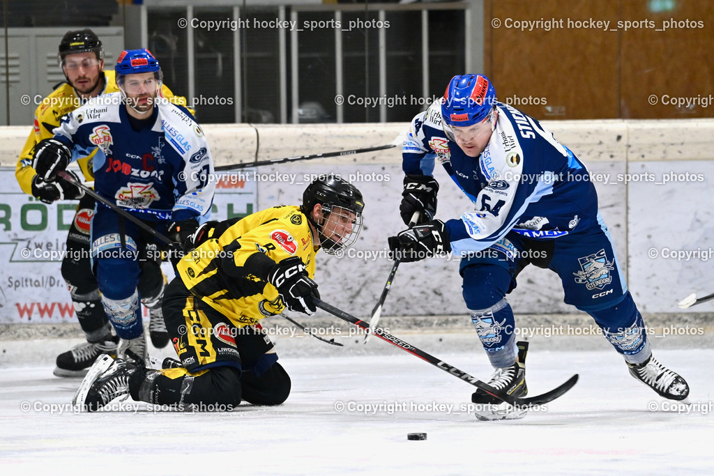 EC Spittal Hornets vs. ESC Steindorf 10.2.2024 | #57 Wilfan Franz, #8 Komar Luca, #64 Stichauner Fabian