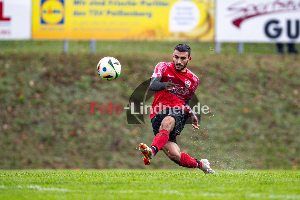 TSV Peißenberg gegen TSV Brunnthal | Fußball Kreisliga Herren Oberbayern Zugspitze Gruppe 1 2024/25, TSV Peißenberg gegen TSV Brunnthal, 20241003,Schuss Dennis MULAJ (TSV Peißenberg 9),2024-10-03 in Peißenberg (Sportpark Peißenberg), Dennis MULAJ (TSV Peißenberg 9)Copyright: WolfgangxLindner www.foto-lindner.de
