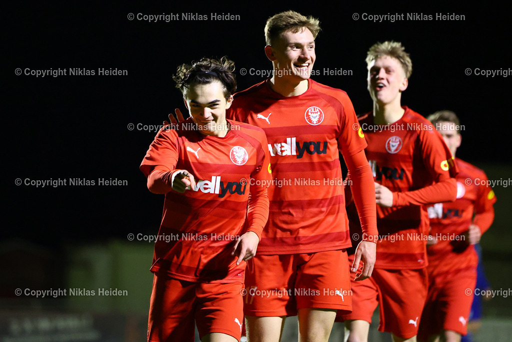 NH_FCKiliaKiel_TuSRotenhof_FlensOberliga_18032026 | #19 Tino Klein (FC Kilia Kiel) bejubelt seinen Treffer zum 3:0.Fußball I Herren I Flens Oberliga I Saison 2025-2026 I 18. Spieltag I FC Kilia Kiel - TuS Rotenhof I 18.03.2026 I Kilia Stadion