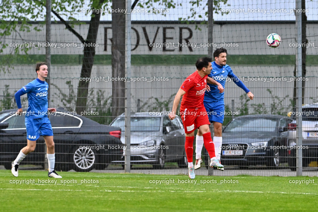 SAK vs. KAC 1909 | #5 Jakob Geister SAK, #2 David Gräfischer KAC, #4 Timo Günther Drussnitzer SAK, SAK vs. KAC 1909, SAK vs. KAC 1909 am 17.04.2025 in Klagenfurt (Sportpark Welzenegg), Austria, (Photo by Bernd Stefan)