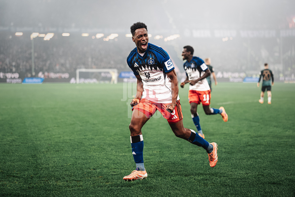 Fußball | Männer | Saison 2025/2026 | 1. Fußball-Bundesliga | 13. Spieltag | Hamburger SV vs. SV Werder Bremen | 07.12.2025 | Torjubel Albert Sambi Sambi Lokonga (#6, HSV)