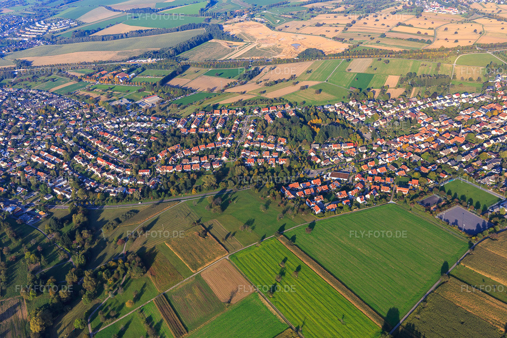 Luftbild: Wiesenstr im Ortsteil Palmbach in Karlsruhe im Bundesland Baden-Württemberg in Deutschland. Foto: IMG_103606.jpg vom 23.09.2017 durch Werner Riehm/FLY-FOTO.de