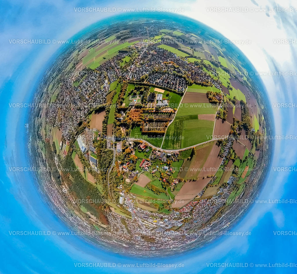 Hamm20221006_3HSC | Luftbild, HSC Hammer SportClub 2008, Freizeitanlage Am Südbad, Franz-Voss-Halle, Freibad, Fisheye Aufnahme, Fischaugen Aufnahme, 360 Grad Aufnahme, Rhynern, Hamm, Fisheyeaufnahme, Ruhrgebiet, Nordrhein-Westfalen, Deutschland