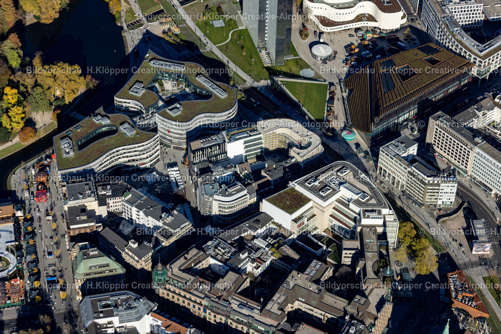 luftbild-duesseldorf-dreischeibenhaus-koebogen-schauspielhaus-kö-bogen2-8920 | Luftbildfotografie Hermann Klöpper - Realisiert mit Pictrs.com