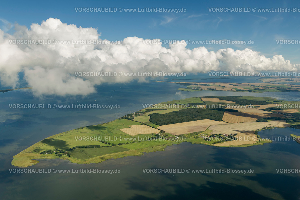 Ruegen12082691Ummanz | Luftbild, Wolken,  Ummanz, Insel Rügen, Mecklenburg-Vorpommern, Deutschland, Europa