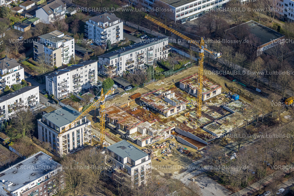 Gelsenkirchen230211328 | Luftbild, Baustelle und Neubau Wohnhäuser Am Goldberg, Buer, Gelsenkirchen, Ruhrgebiet, Nordrhein-Westfalen, Deutschland