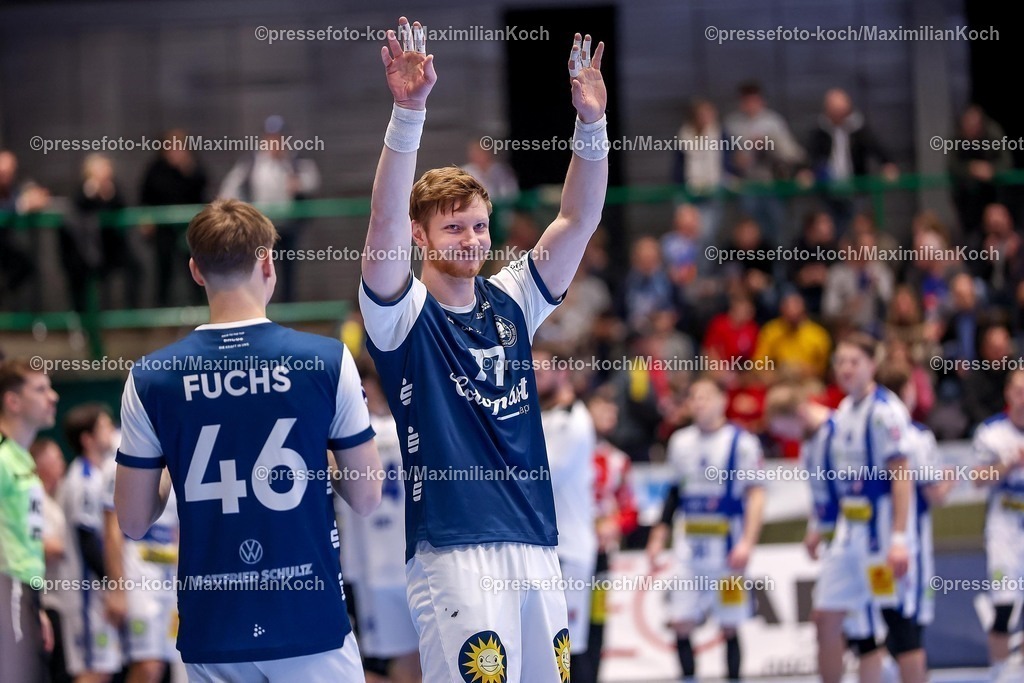 BHC11122501004 | 11.12.2025, Handball, HBL, Bergischer HC - ThSV Eisenach, Unihalle Wuppertal: vertragsverlängerung mit Johannes Wasielewski (BHC #77) 