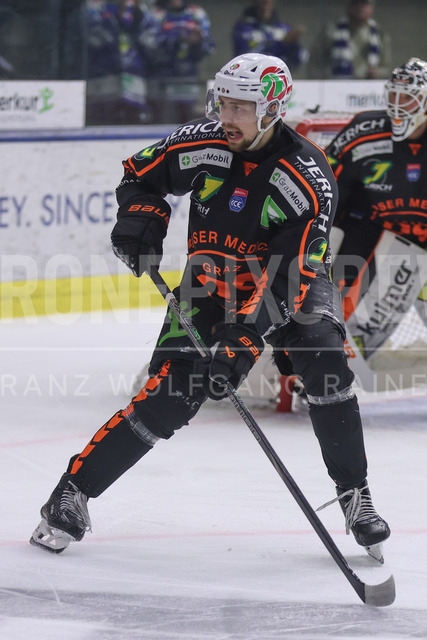 Moser Medical Graz 99ers vs EC iDM Wärmepumpen VSV – Ice Hockey    | Graz, Austria, 27.FEB.26 - ICE HOCKEY - ICE Hockey League, Graz 99ers vs Villacher SV. The image shows Paul Stapelfeldt (99ers).     