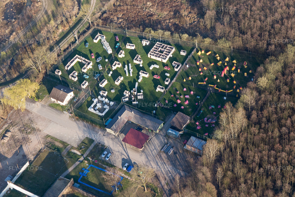 Luftbild: Paintball Achern im Ortsteil Fautenbach in Achern im Bundesland Baden-Württemberg in Deutschland. Foto: IMG_097681.jpg vom 16.03.2017 durch Werner Riehm/FLY-FOTO.de