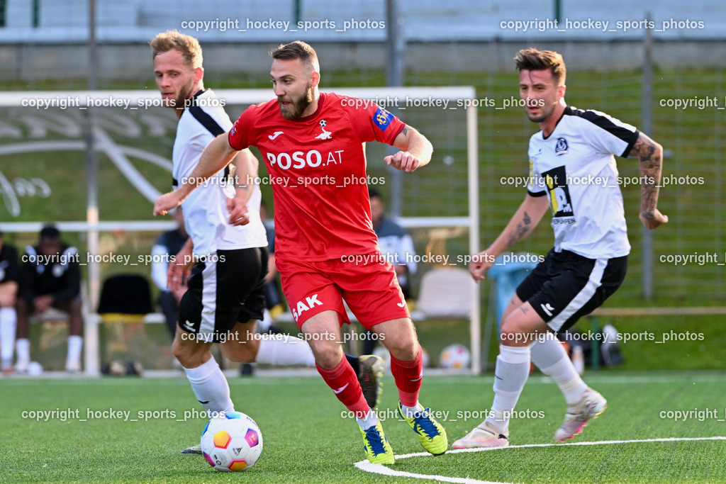 SV Spittal vs. SAK | #44 Miha Kostanjsek SV Spittal, #23 Kristian Sredojevic SAK, #20 Igor Kondic SV Spittal, SV Spittal vs. SAK, SV Spittal vs. SAK am 24.05.2024 in Spittal an der Drau (Goldeck Stadion), Austria, (Photo by Bernd Stefan)