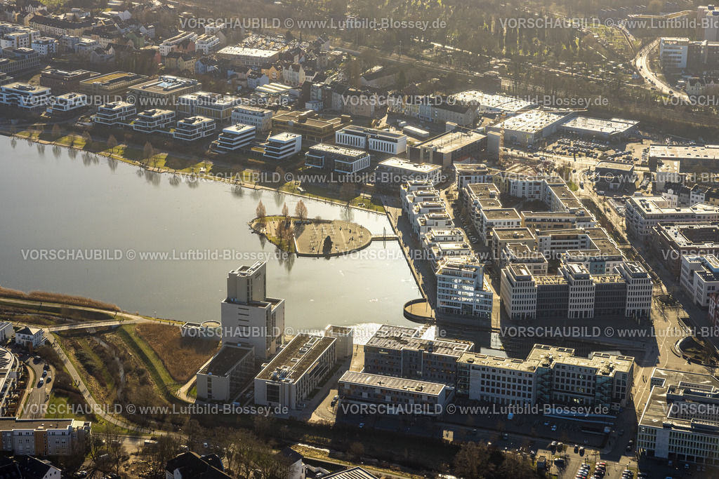 Dortmund240100962 | Luftbild, Hafen Phoenix See im Gegenlicht, Hörde, Dortmund, Ruhrgebiet, Nordrhein-Westfalen, Deutschland
