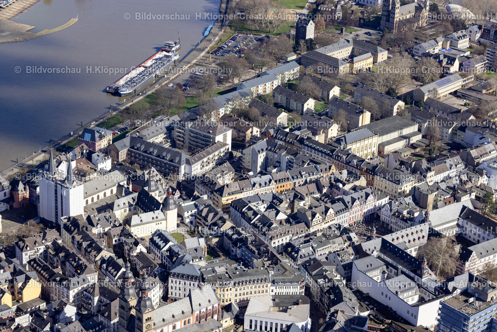 Luftbilder Koblenz-9958 | Luftbildfotografie Altstadtbereich und Innenstadtzentrum an der Marktstraße in Koblenz im Bundesland Rheinland-Pfalz, Deutschland - Realisiert mit Pictrs.com
