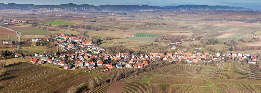 Luftbild: Panorama - Perspektive landwirtschaftlichen Feldern und Nutzflächen in Oberhausen im Bundesland Rheinland-Pfalz in Deutschland. Foto: IMG_48276-Bearbeitet.jpg vom 11.12.2011 durch Werner Riehm/FLY-FOTO.deAuflösung des Originals: 7998 x 2862 px