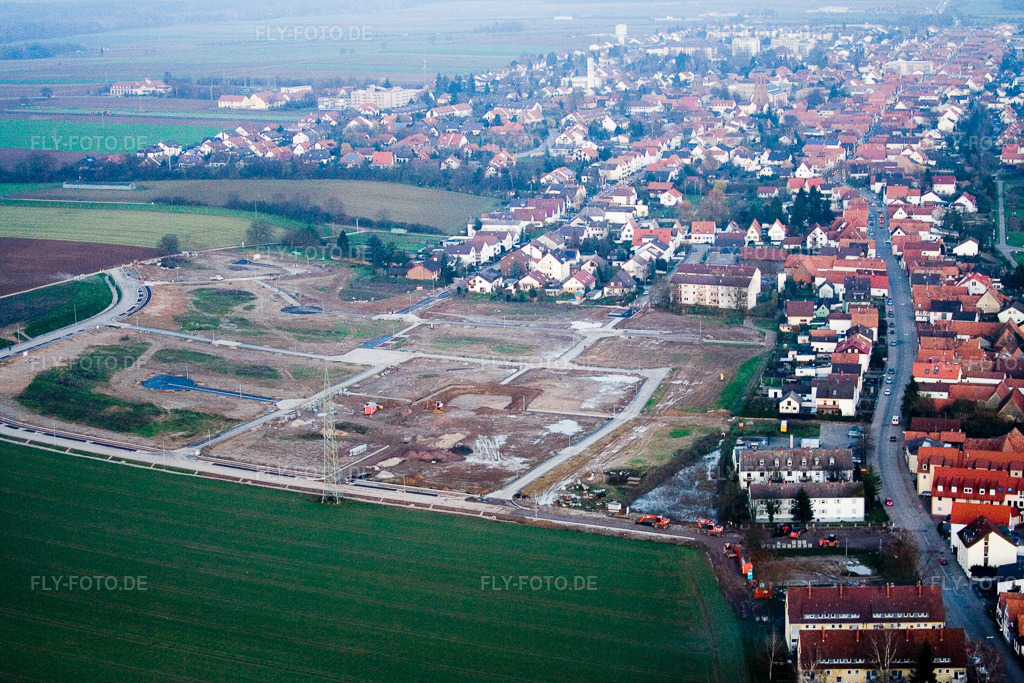 Luftbild: Neubaugebiet Am Höhenweg in Kandel im Bundesland Rheinland-Pfalz in Deutschland. Foto: IMG_5004.jpg vom 01.12.2006 durch Werner Riehm/FLY-FOTO.de