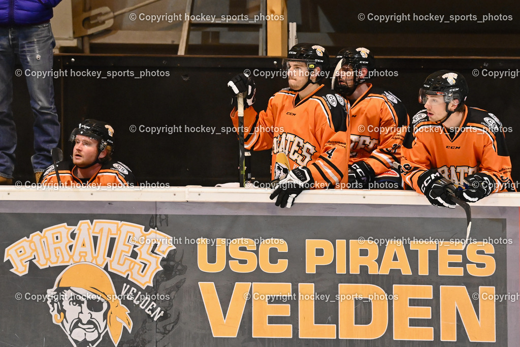 USC Velden vs. ESC Steindorf 9.1.2023 | Spielerbank USC Velden, #4 RassI Benjamin, #96 Höffernig Sebastian