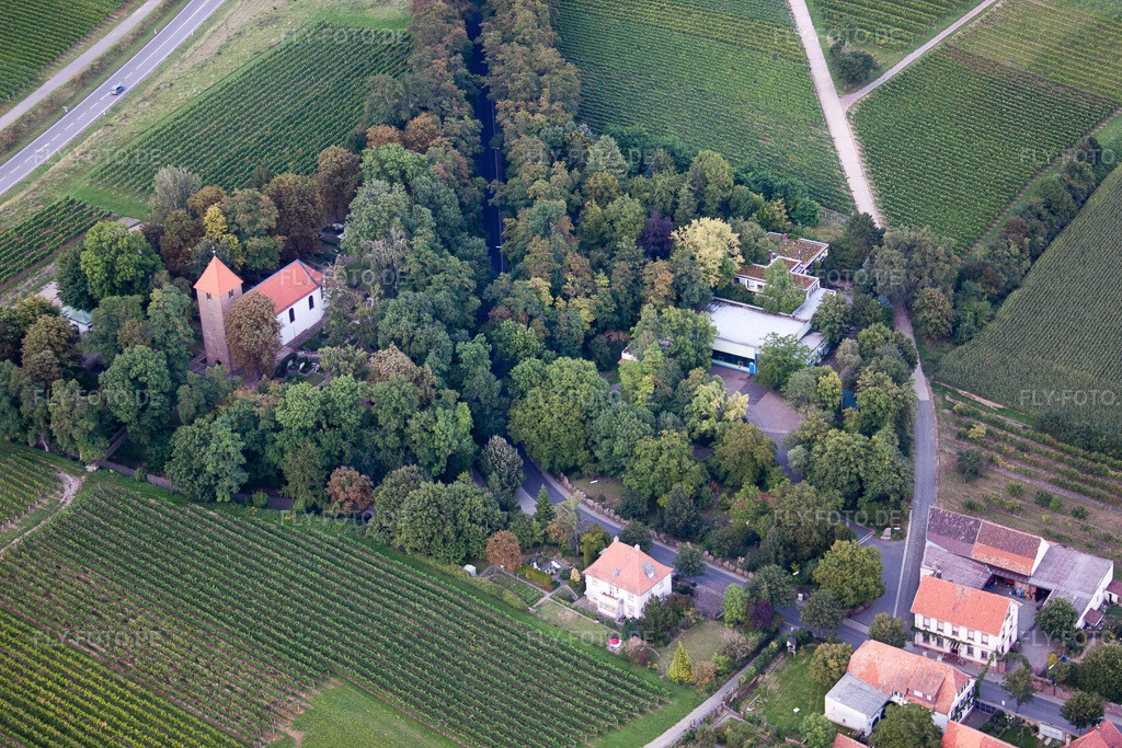 Luftbild: Kapelle im Ortsteil Wollmesheim in Landau im Bundesland Rheinland-Pfalz in Deutschland. Foto: IMG_44091.jpg vom 17.08.2011 durch Werner Riehm/FLY-FOTO.de