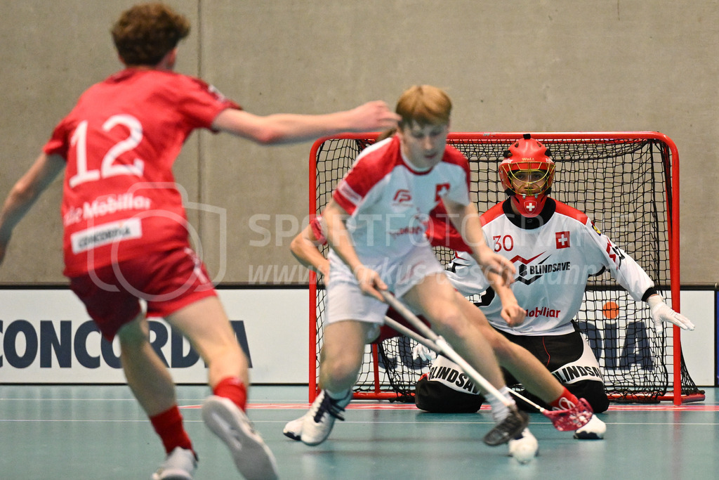 Switzerland B U19 vs Switzerland U19 - 4. February 2024 | Switzerland B U19 vs Switzerland U19
U19 Men International Matches in Switzerland
GoEasy Arena, Siggenthal Station
Switzerland goalie #30 Ilja Brunner.
Credit: Markus Aeschimann | <a href="https://www.markus-aeschimann.ch">Sportfotografie Markus Aeschimann</a> | <a href="https://www.instagram.com/sportfotografie.aeschimann">@sportfotografie.aeschimann</a> - Realisiert mit Pictrs.com