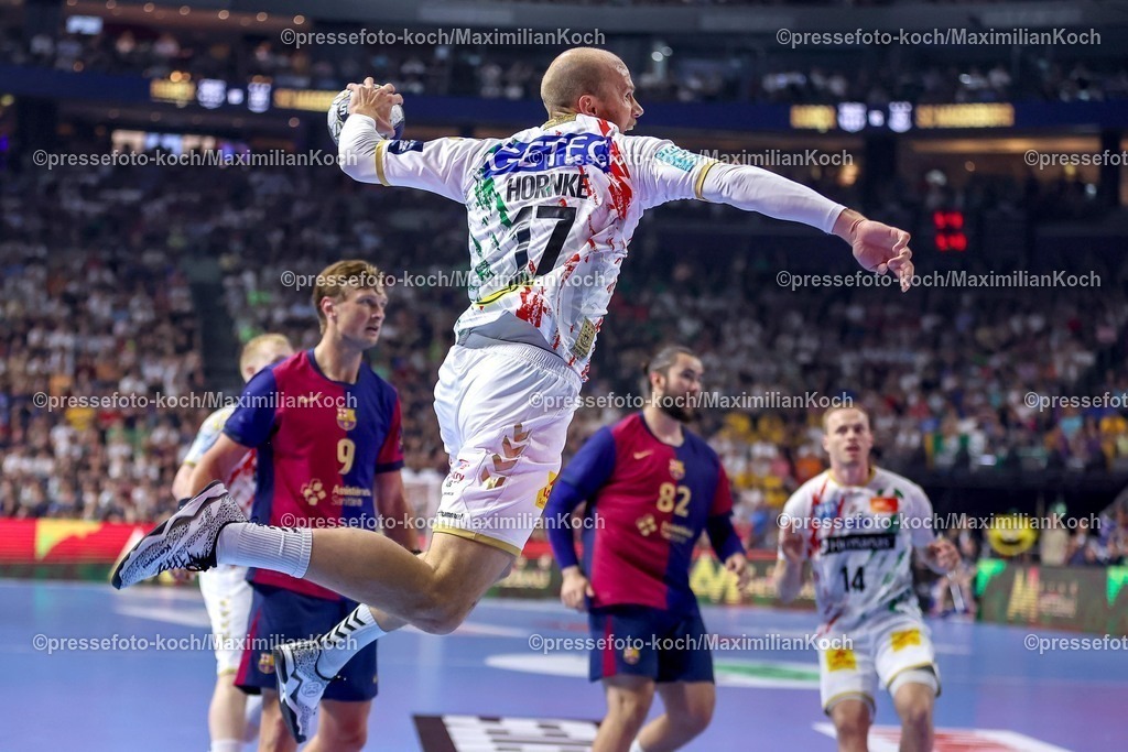 KoeEHF14062502005 | 14.06.2025, Handball, Halbfinale TruckScout24 EHF FINAL4, LANXESS arena Köln, FC Barcelona - SC Magdeburg: Tim Hornke (Magdeburg #17) 