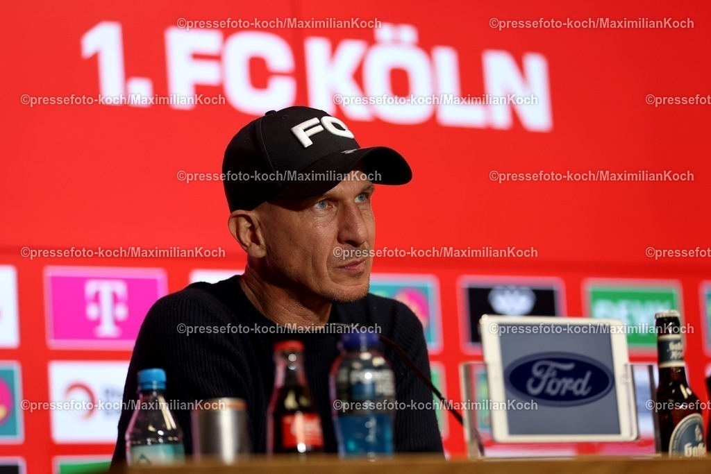 1FC23022501080 | 23.02.2025, Fußball, 1. FC Köln - Fortuna Düsseldorf, 2.. Fußball Bundesliga, 23. Spieltag, RheinEnergie-STADION, Saison 2024 2025: Trainer Gerhard Struber (Cheftrainer 1.FC Köln) bei der Pressekonferenz nach dem SpielDFB regulations prohibit any use of photographs as image sequences and or quasi-video.