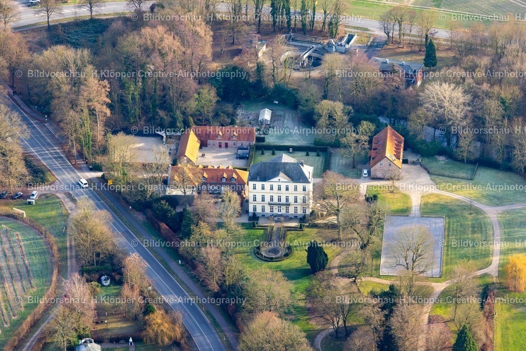 Luftbild Rheurdt-8376 | Luftbildfotografie Palais des Schloss " Schloss Leyenburg " und See Kleiner Parsick in Rheurdt im Bundesland Nordrhein-Westfalen, Deutschland. - Realisiert mit Pictrs.com