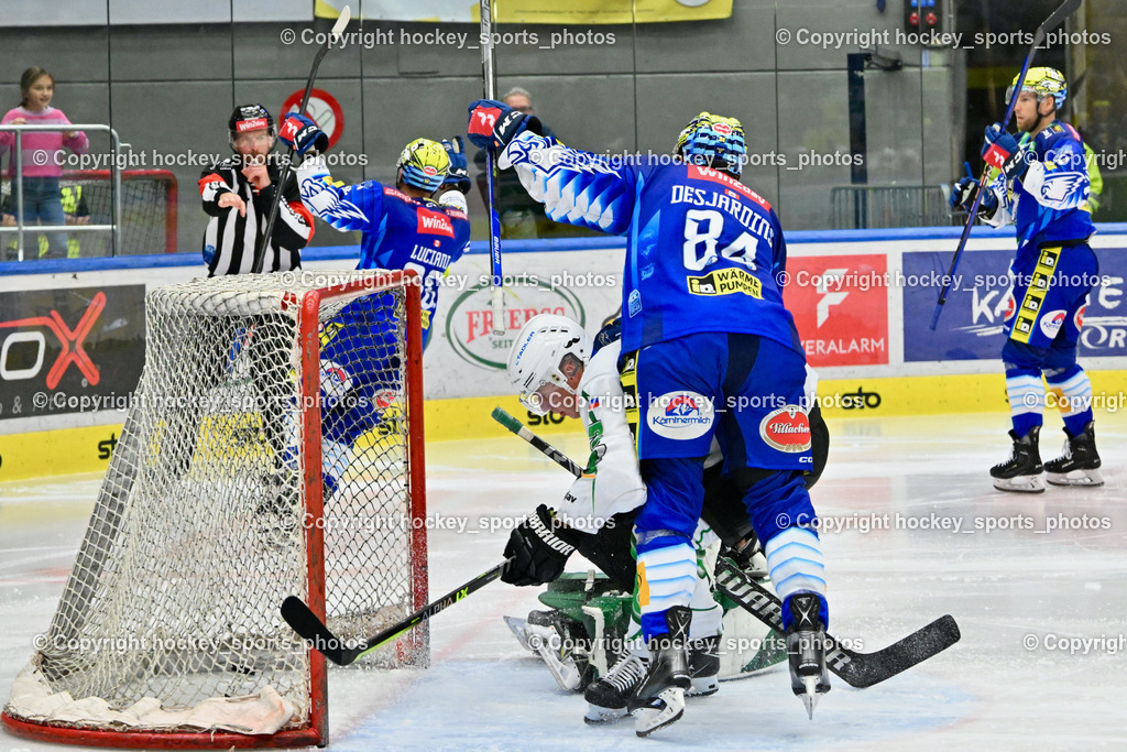 EC IDM Wärmepumpen VSV vs. HKSZ Olimpija 6.11.2022 | Tor EC VSV, Jubel EC VSV, #84 Desiardins Andrew, #88 Luciani Anthony, GROZNIK BOSTJAN Referee