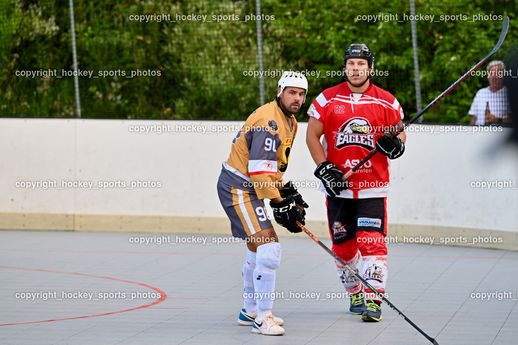 HSC Eagles Poggersdorf vs. VAS Ballhockey  | #90 Edlinger Patrick, #82 Wilhelmer Philip, HSC Eagles Poggersdorf vs. VAS Ballhockey , HSC Eagles Poggersdorf vs. VAS Ballhockey  am 17.07.2024 in Poggersdorf (Sportzentrum Poggersdorf), Austria, (Photo by Bernd Stefan)