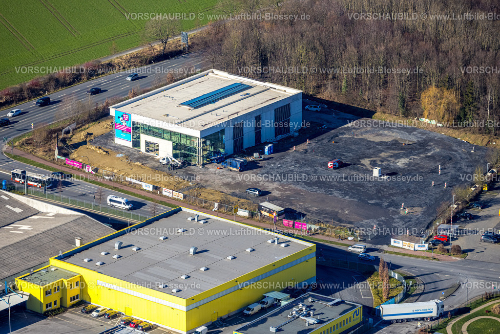 Hamm230205013 | Luftbild, Baugebiet mit Neubau Mensing Galerie an der Werler Straße Ecke Unnaer Straße, Rullko Großmarkt, Stadtbezirk Rhynern, Hamm, Ruhrgebiet, Nordrhein-Westfalen, Deutschland