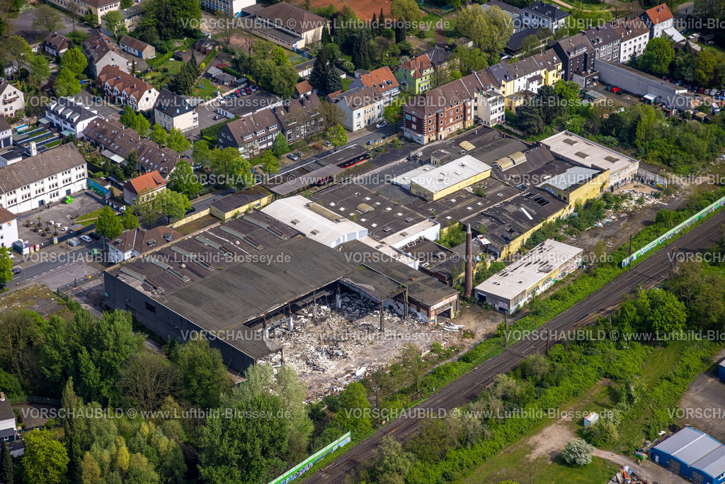 Essen240400530 | Luftbild, Abrissarbeiten ehemaliger Milchhof Kutel am Palmbuschweg, Essen, Ruhrgebiet, Nordrhein-Westfalen, Deutschland