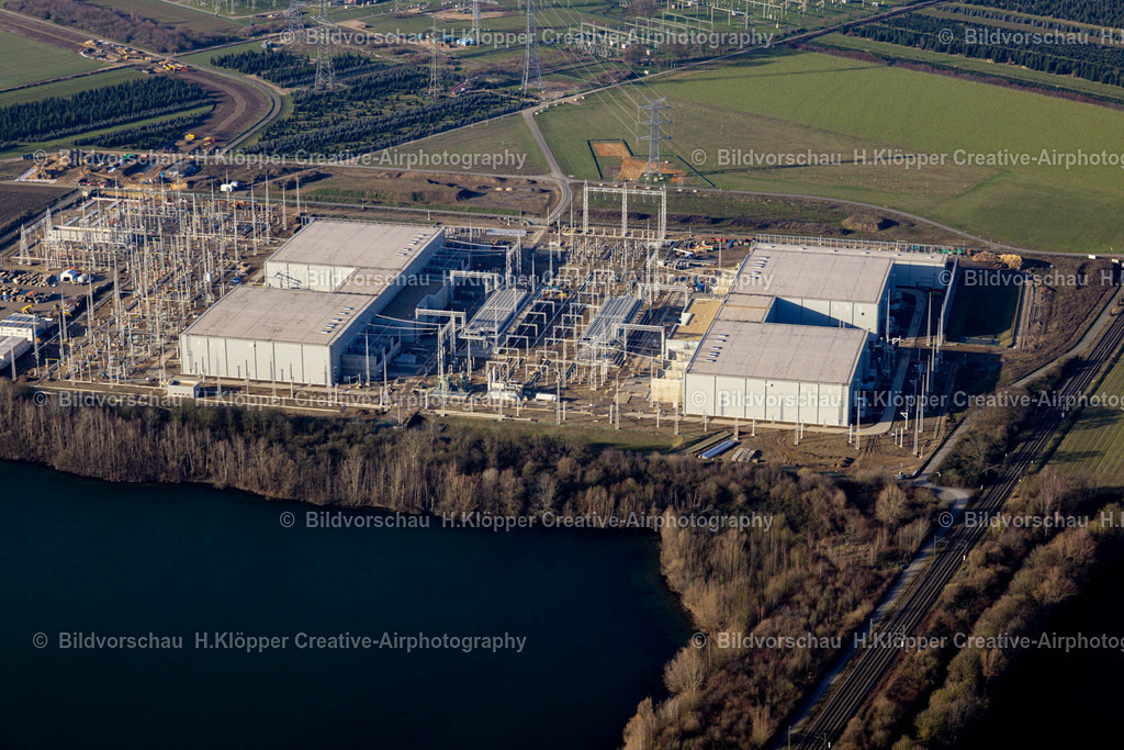 Luftbild Meerbusch-9017 | Luftbildfotografie Neubau eines Umspannwerkes in Osterath im Bundesland Nordrhein-Westfalen, Deutschland - Realized with Pictrs.com