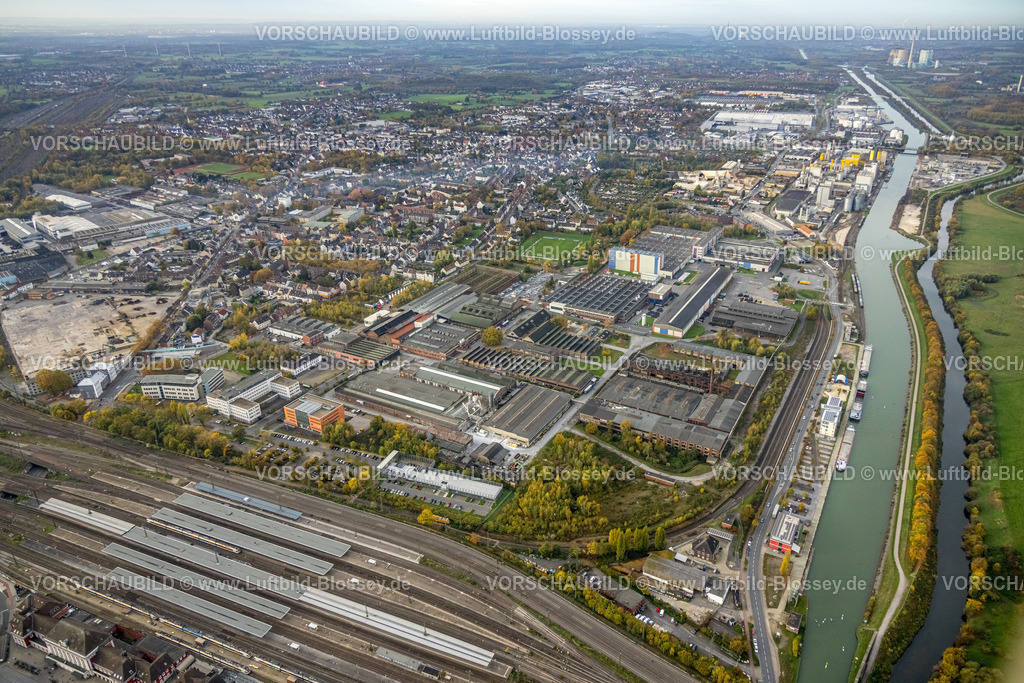 Hamm221012092 | Luftbild, Hafen Hamm, Hauptbahnhof Hamm, Datteln-Hamm-Kanal, Mitte, Hamm, Ruhrgebiet, Nordrhein-Westfalen, Deutschland