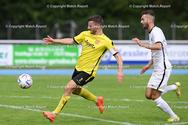 Ulmer | Fussball WFV Pokal 2023/2024     2. Runde     29.07.2023SV 03 Tuebingen - VfB BoesingenAdrian Royer (li, SV 03 Tuebingen)FOTO: ULMER Pressebildagentur xxNOxMODELxRELEASExx