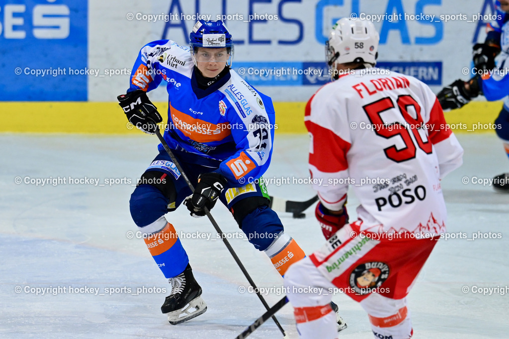 ESC Steindorf vs. ESV Ferlach  | #72 Hobitsch Samuel ESC Steindorf, #58 Florian Matthias ESV Ferlach, ESC Steindorf vs. ESV Ferlach , ESC Steindorf vs. ESV Ferlach  am 15.02.2026 in Steindorf (Ossiachersee Halle), Austria, (Photo by Bernd Stefan)