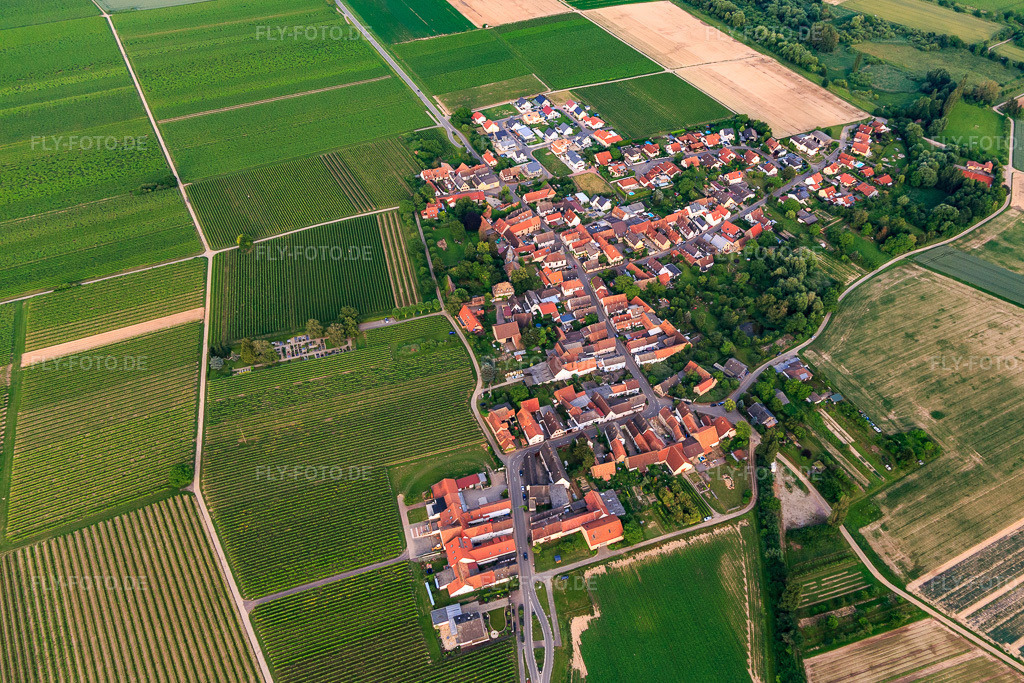 Luftbild: Dorfübersicht aus Nordosten in Kleinfischlingen im Bundesland Rheinland-Pfalz in Deutschland. Foto: IMG_107763.jpg vom 03.06.2018 durch Werner Riehm/FLY-FOTO.de