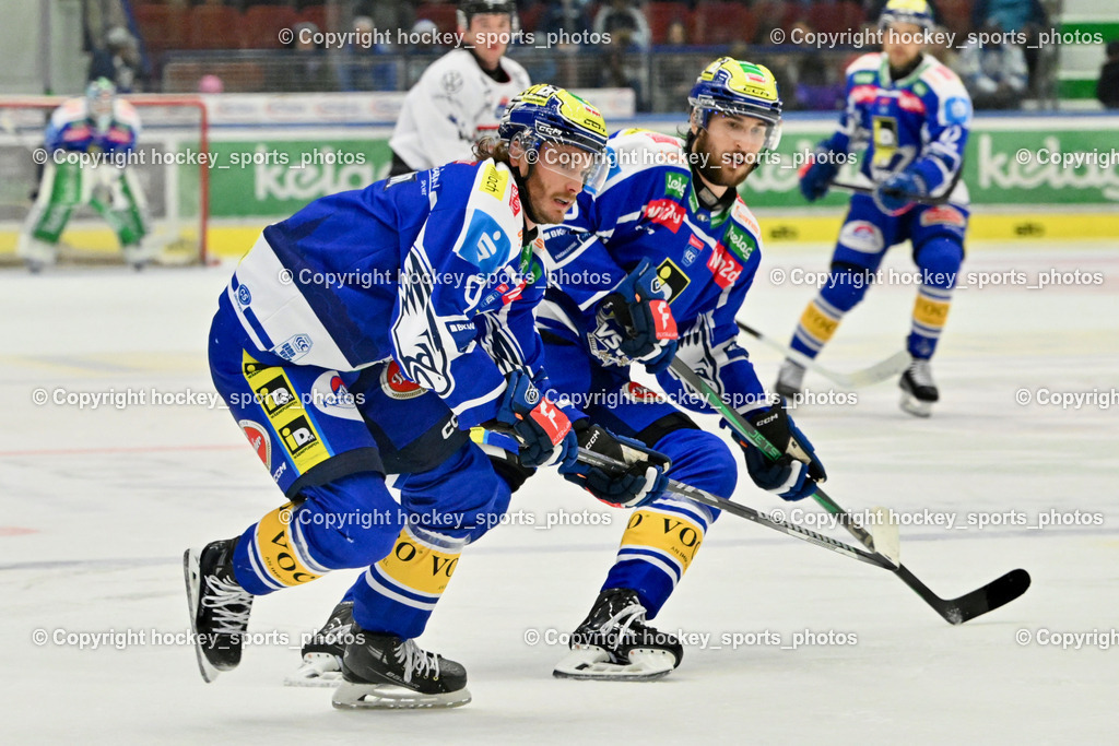 EC IDM Wärmepumpen VSV vs. Pioneers Vorarlberg | #9 Alexander Rauchenwald EC VSV, #8 Maximilian Rebernig EC VSV, EC IDM Wärmepumpen VSV vs. Pioneers Vorarlberg, EC IDM WÄRMEPUMPEN VSV vs. Pioneers Vorarlberg am 03.10.2025 in Villach (Stadthalle Villach), Austria, (Photo by Bernd Stefan)