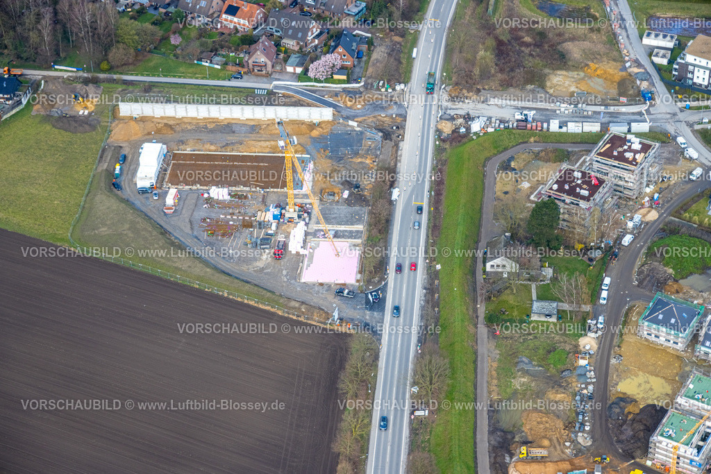 Bottrop260306512Kirchhellen | Luftbild, Baustelle mit Neubau Ecke Rentforter Straße und In der Koppel, Dorfheide, Kirchhellen, Bottrop, Ruhrgebiet, Nordrhein-Westfalen, Deutschland