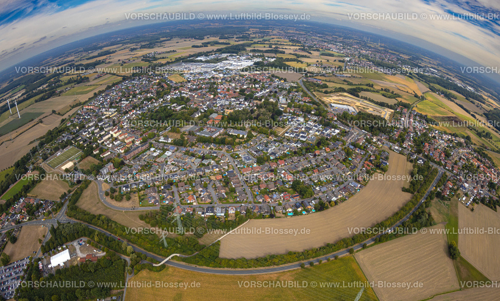 Selm220810083Bork | Luftbild von Selm-Bork mit der kath. Kirche St. Stephanus Bork, Selm, Ruhrgebiet, Nordrhein-Westfalen, Deutschland
