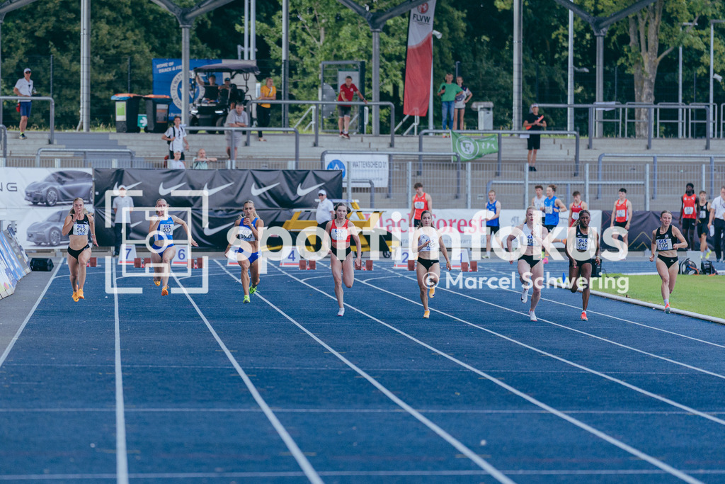 DM U23 U18 Bochum 2026 | wU23 100-Meter-Lauf Finale, Deutsche Meisterschaften der U18 &amp; U23 2026, Lohrheidestadion Bochum-Wattenscheid, 04.07.2026 Foto: Marcel Schwering / sportimfokus - Realisiert mit Pictrs.com
