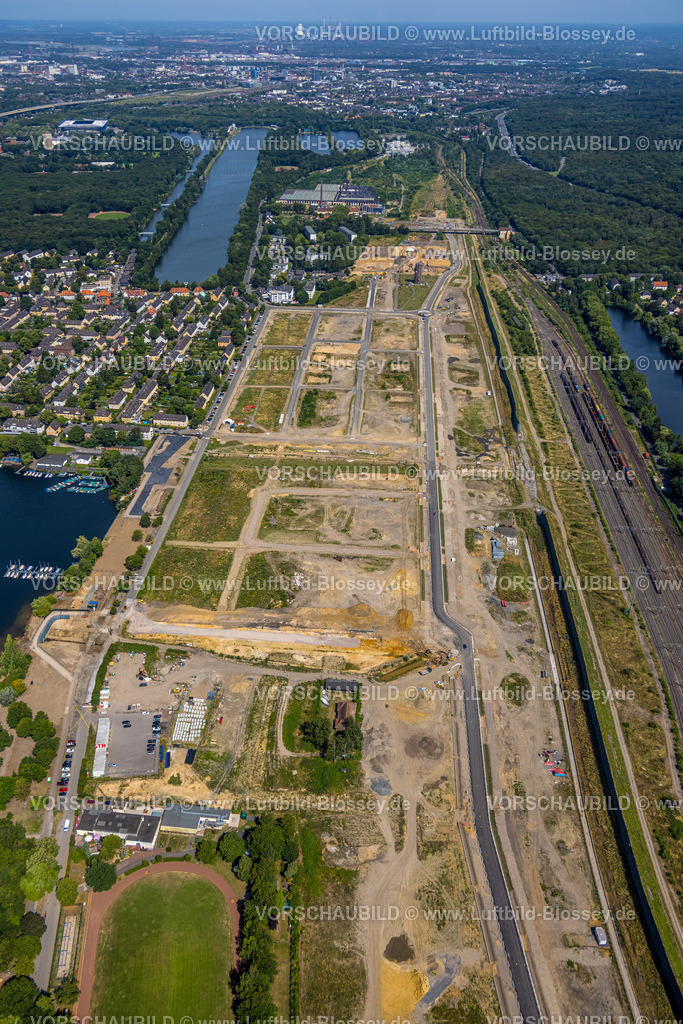 Duisburg230707913 | Luftbild, Ehemaliger Rangierbahnhof Wedau Baustelle, geplantes Duisburger Wohnquartier, Wedau, Duisburg, Ruhrgebiet, Nordrhein-Westfalen, Deutschland