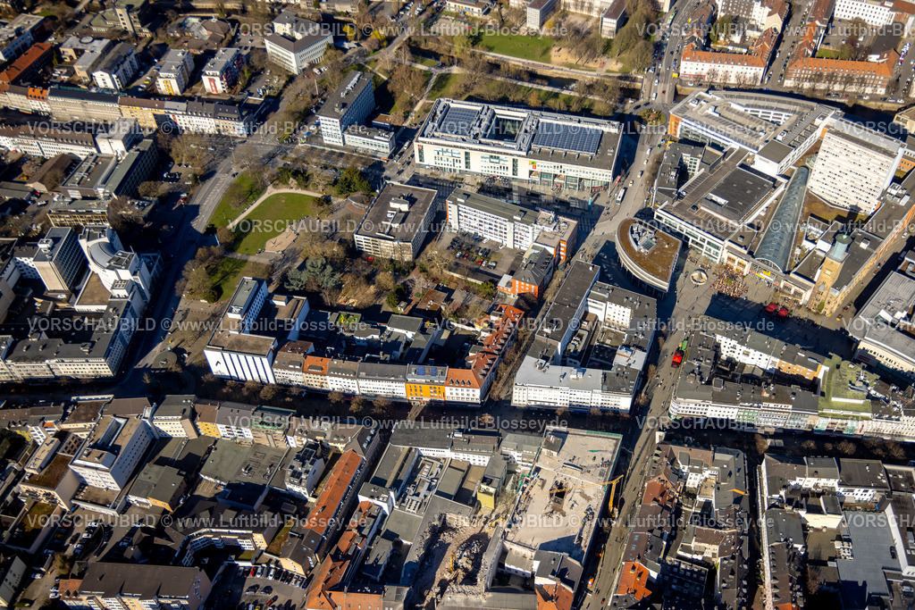 Hagen250302393 | Luftbild, City Innenstadt mit Rathaus Galerie, Fußgängerzone Rathauspassage, Mittelstadt, Hagen, Ruhrgebiet, Nordrhein-Westfalen, Deutschland