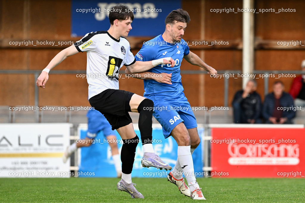 SAK vs. SV Spittal Drau 1921 | #21 Tristan Brükk SV Spittal, #4 Timo Günther Drussnitzer SAK, SAK vs. SV Spittal Drau 1921, SAK vs. SV Spittal Drau 1921 am 23.05.2025 in Klagenfurt (Sportpark Welzenegg), Austria, (Photo by Bernd Stefan)