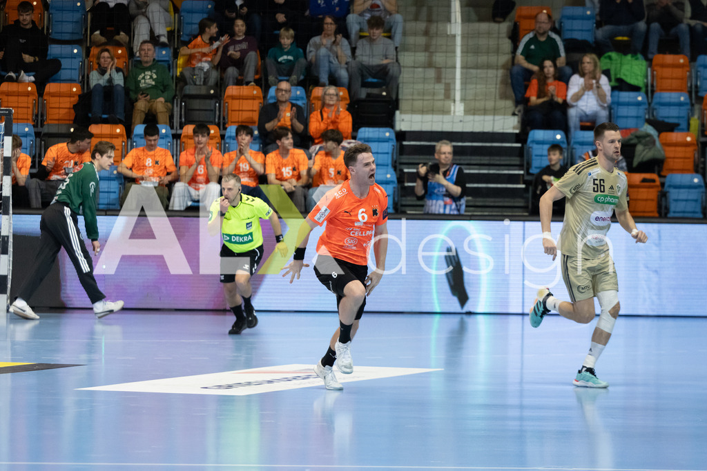 Handball I Herren I Saison 2025-2026 I EHF EUROPEAN LEAGUE 2025/26 | Men I Main Round I 2. Spieltag I Kadetten Schaffhausen - TSV Hannover-Burgdorf I 24.02.2026 | 6 Odinn Rikhardsson (IS) (Kadetten Schaffhausen) – Flügel rechts - Realisiert mit Pictrs.com